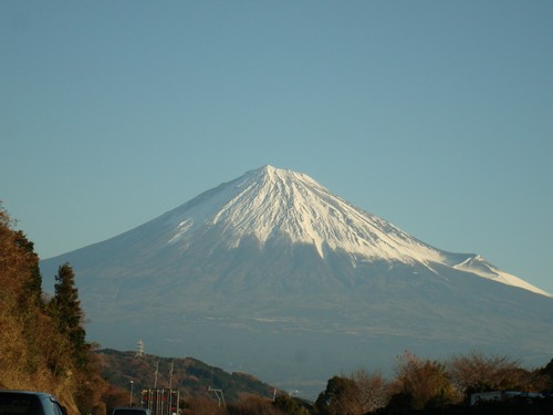 行きの富士山